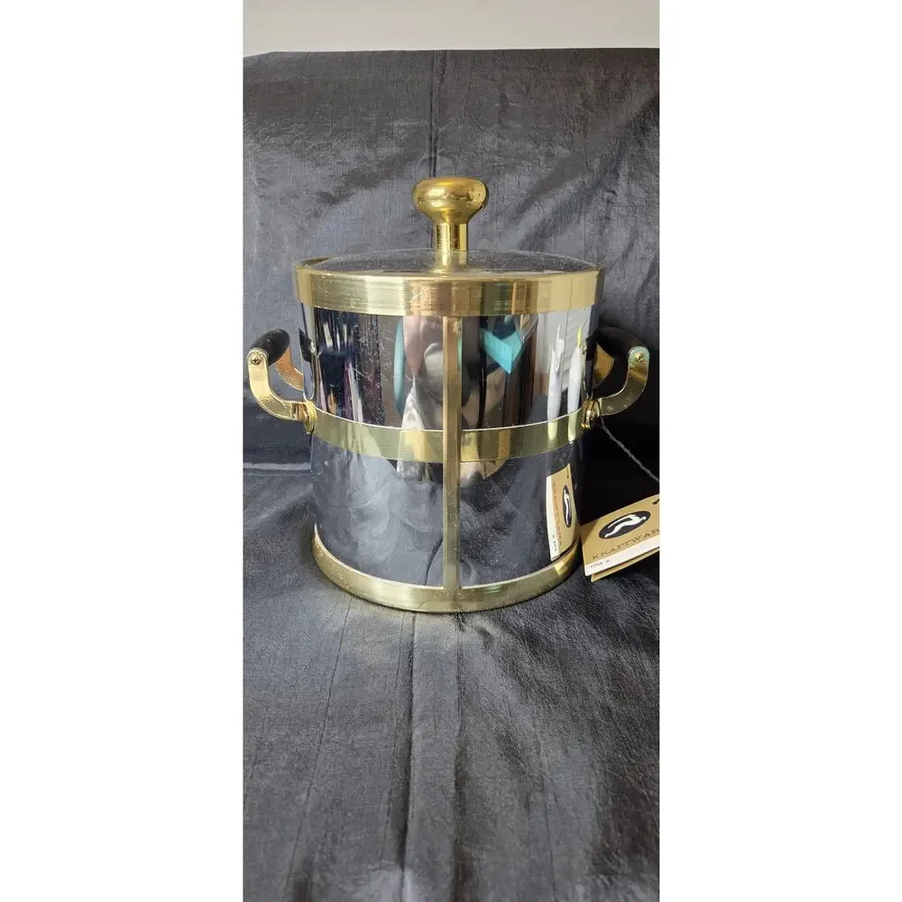Kraftware Chrome Brass Ice Bucket